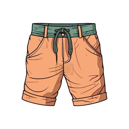 Illustration for Denim pants with pockets over white - Royalty Free Image