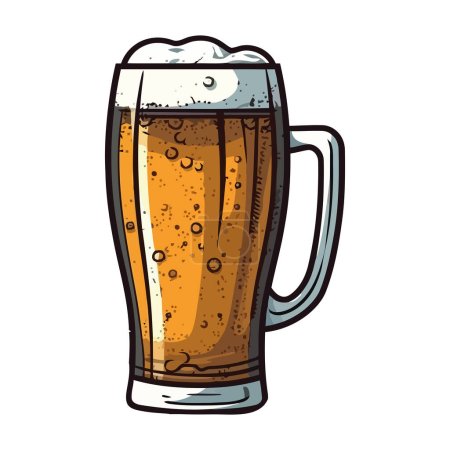 Illustration for Frothy beer in pint glass design over white - Royalty Free Image