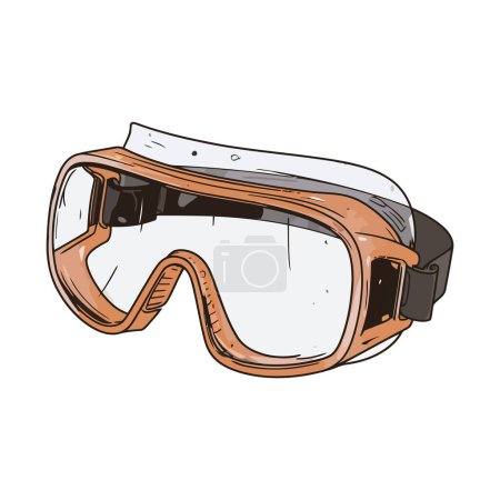 Illustration for Underwater adventure snorkeling goggles over white - Royalty Free Image