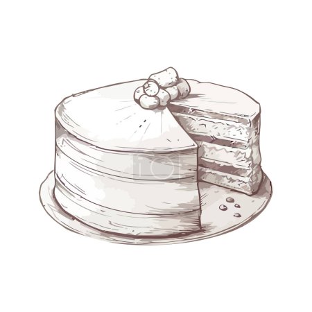 Illustration for Homemade sweet pie over white - Royalty Free Image