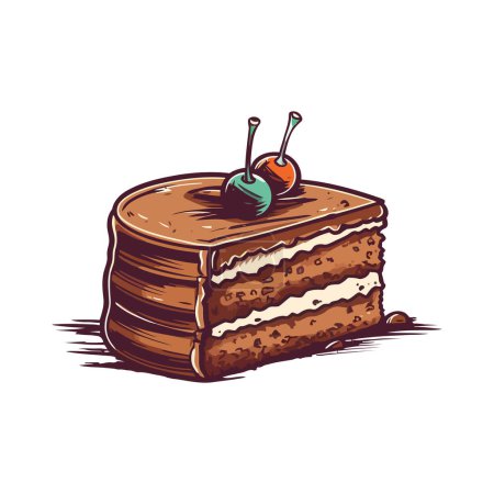 Illustration for Chocolate pie design over white - Royalty Free Image