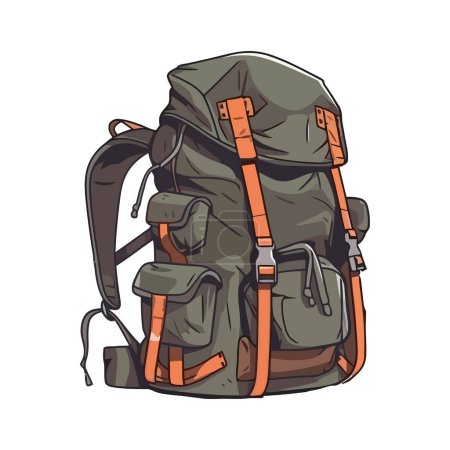 Illustration for Hiking backpack vector over white - Royalty Free Image