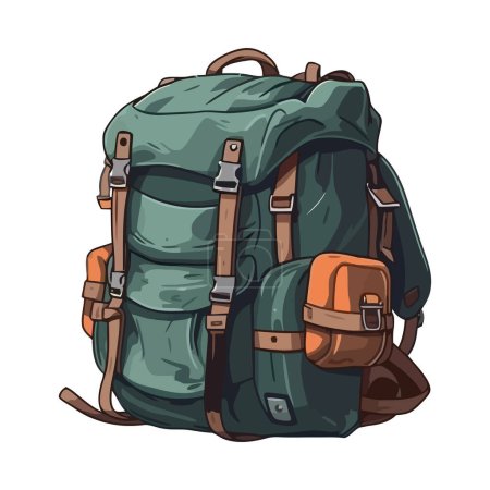 Illustration for Colored backpack illustration over white - Royalty Free Image