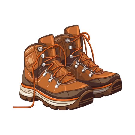 Illustration for Hiking boots illustration over white - Royalty Free Image