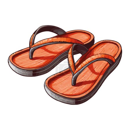 Illustration for Fashionable leather sandals over white - Royalty Free Image