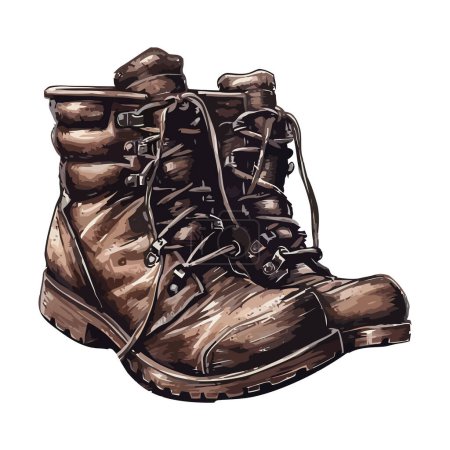 Illustration for Dirty army boots over white - Royalty Free Image