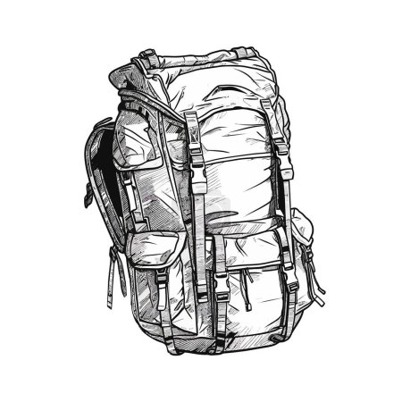 Illustration for Backpack for through forest over white - Royalty Free Image