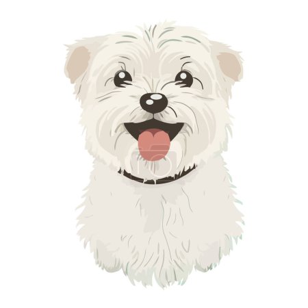 Illustration for Cute terrier puppy, cheerful mascot icon isolated - Royalty Free Image