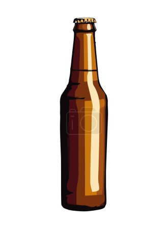 Illustration for Alcohol brewery icon, beer bottle isolated icon - Royalty Free Image