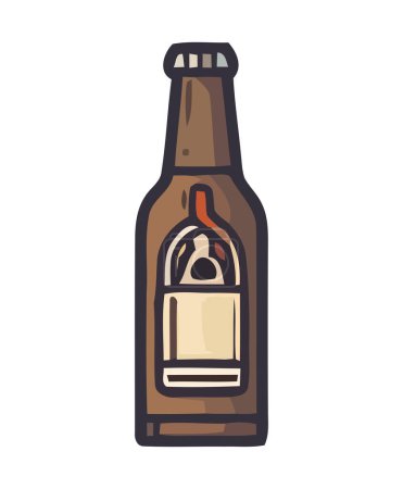 Illustration for Brewery icon, beer bottle isolated - Royalty Free Image