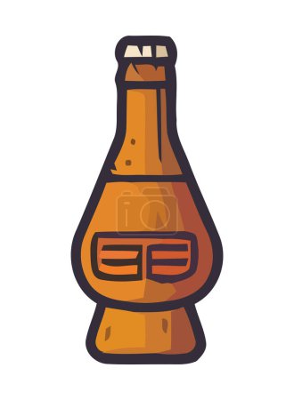 Ilustración de Cerveza, icono botella alcohol celebración icono aislado - Imagen libre de derechos