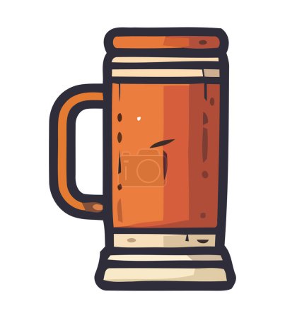 Ilustración de Cerveza espumosa en vaso de cerveza, icono de refresco perfecto aislado - Imagen libre de derechos