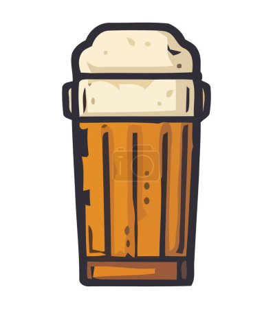 Ilustración de Cerveza espumosa simboliza celebración en cervecería pub icono aislado - Imagen libre de derechos