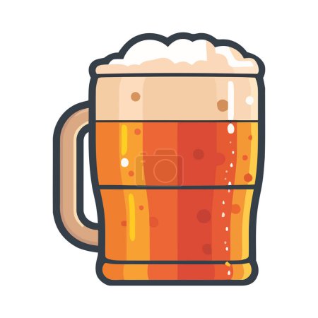 Téléchargez les illustrations : La bière mousseuse symbolise la célébration dans l'icône traditionnelle du festival - en licence libre de droit