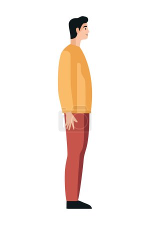 Ilustración de Vista lateral del hombre de pie icono aislado - Imagen libre de derechos