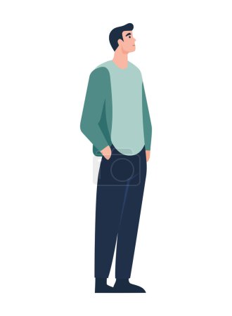 Illustration for Adult Man Standing Character icon isolated - Royalty Free Image