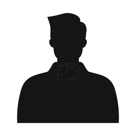 Téléchargez les illustrations : Icône silhouette d'une icône de profil d'administrateur d'entreprise isolée - en licence libre de droit