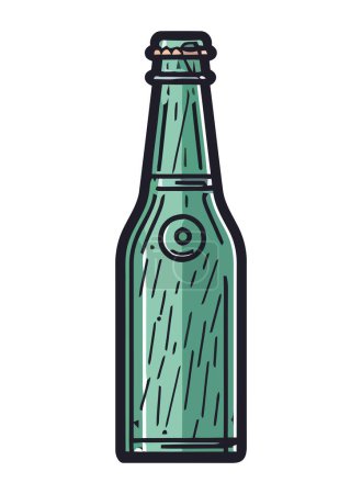 Téléchargez les illustrations : Bouteille d'alcool icône modèle isolé - en licence libre de droit