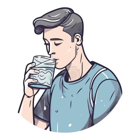 Illustration for One person holding a refreshing drink smiling icon isolated - Royalty Free Image