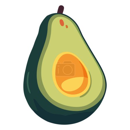 Illustration for Ripe avocado healthy vegetarian snack over white - Royalty Free Image