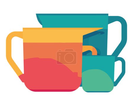 Illustration for Fresh coffee mugs over white - Royalty Free Image
