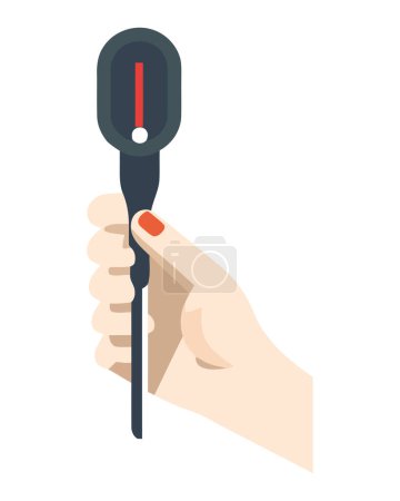 Illustration for Hand holding wrench over white - Royalty Free Image