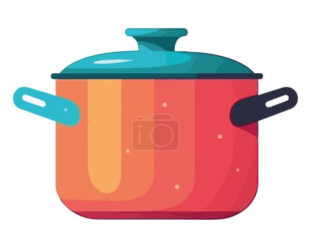 Illustration for Stainless steel soup pot over white - Royalty Free Image