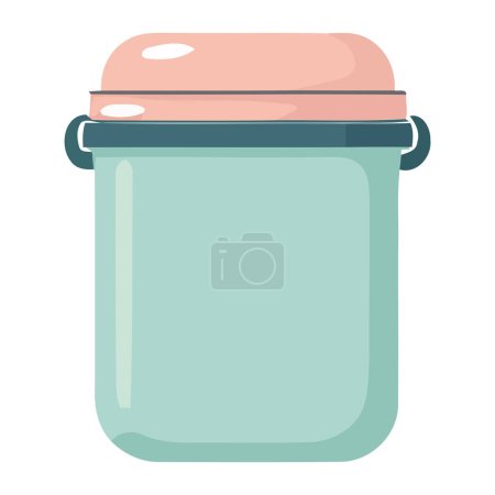 Illustration for Metallic jar with lid over white - Royalty Free Image