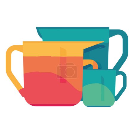 Illustration for Coffee Mugs and cups over white - Royalty Free Image