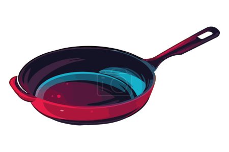 Illustration for Metal saucepan with handle over white - Royalty Free Image