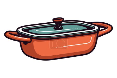 Ilustración de Diseño de olla de cocina sobre blanco - Imagen libre de derechos