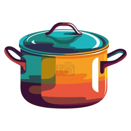 Illustration for Kitchenware cooking pan over white - Royalty Free Image