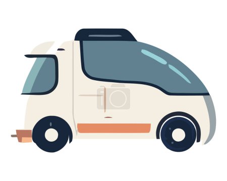 Ilustración de Camión entrega carga con velocidad y eficiencia aislada - Imagen libre de derechos