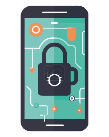Illustration for Modern technology with encryption lock isolated - Royalty Free Image
