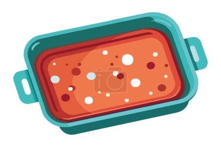 Illustration for Blue casserole design icon isolated - Royalty Free Image