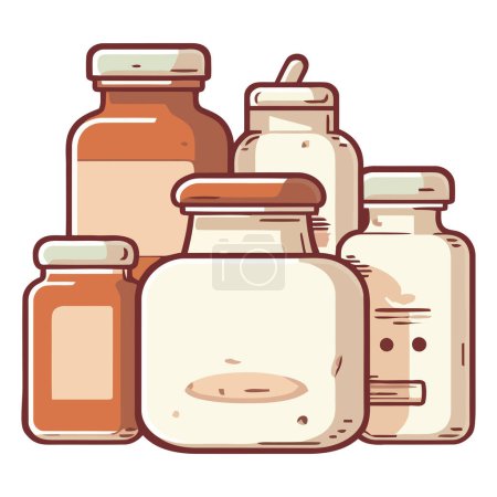 Illustration for Medicine bottles for healthcare isolated - Royalty Free Image
