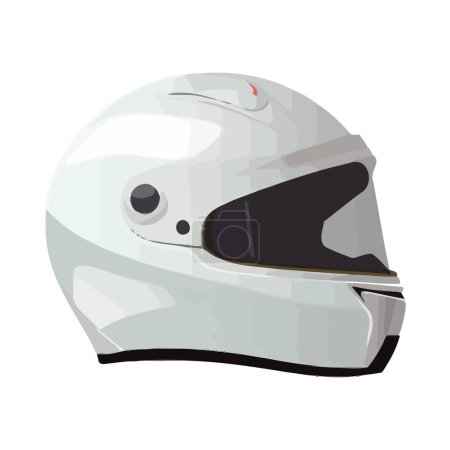 Illustration for Biker racing with helmet in extreme sports isolated - Royalty Free Image
