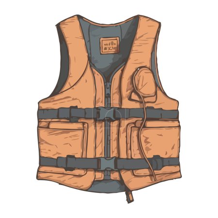 Ilustración de Chaleco salvavidas, cuerda y boya para seguridad aislada - Imagen libre de derechos