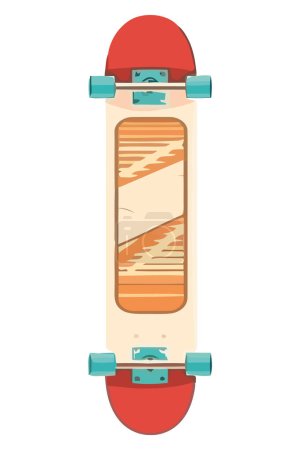 Illustration for Wooden skateboard vector over white - Royalty Free Image