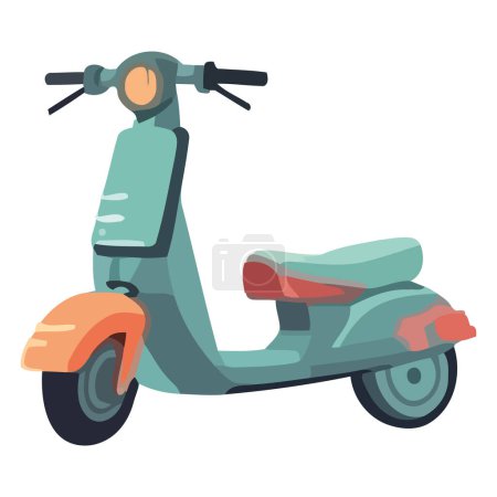 Téléchargez les illustrations : Conception de scooter vert sur blanc - en licence libre de droit