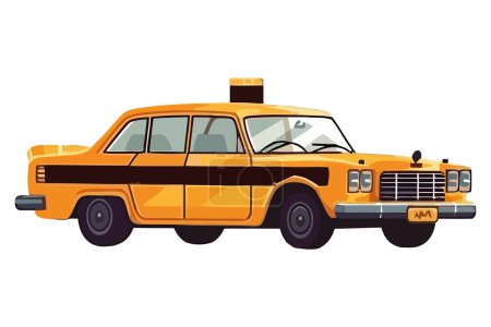Illustration for Yellow taxi design over white - Royalty Free Image