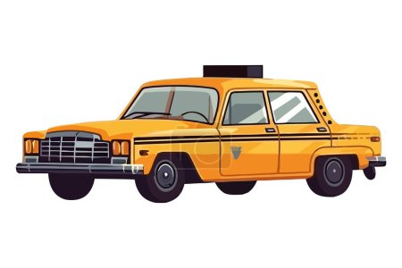 Illustration for Yellow taxi vector over white - Royalty Free Image