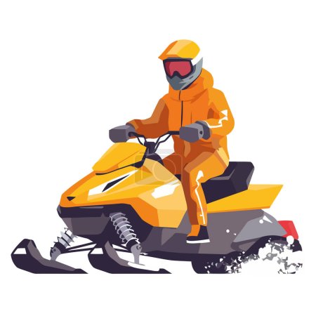 Illustration for Man riding motorcycles in extreme sports over white - Royalty Free Image