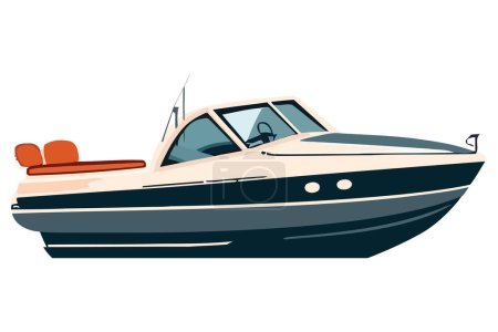 Illustration for Luxury yacht sailing over white - Royalty Free Image