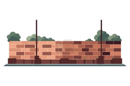 Illustration for Old concrete wall over white - Royalty Free Image