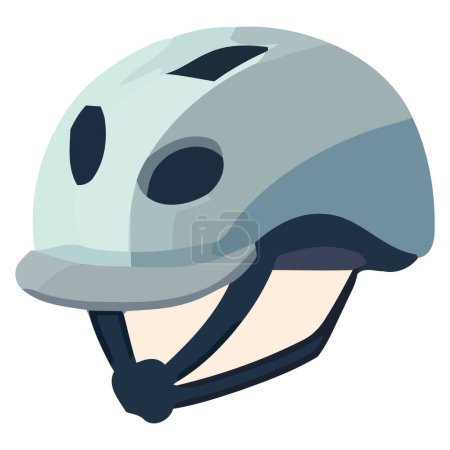 Illustration for Gray biker safety helmet over white - Royalty Free Image