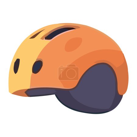 Illustration for Yellow biker safety helmet over white - Royalty Free Image
