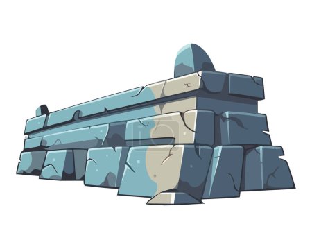 Illustration for Heavy brick heap for ancient construction over white - Royalty Free Image