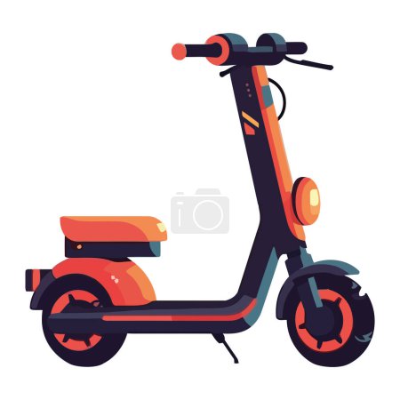 Illustration for Orange motor scooter design over white - Royalty Free Image