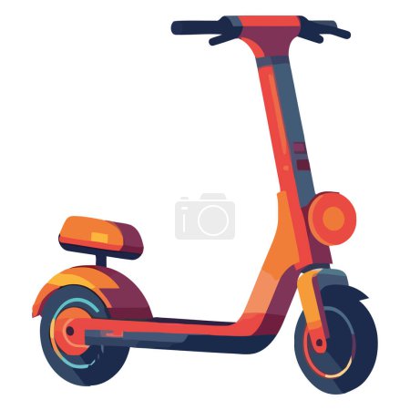 Ilustración de Montar divertido en un scooter sobre blanco - Imagen libre de derechos
